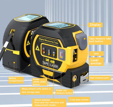 3 in 1 Laser And Digital Tape Measure - B@zzar Store