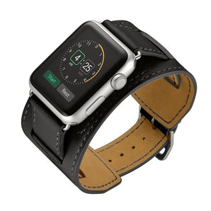 Leather Cuff Bracelet for Apple Watch All Series