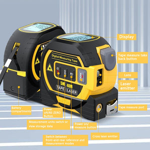 3 in 1 Laser And Digital Tape Measure - B@zzar Store