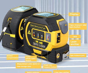 3 in 1 Laser And Digital Tape Measure - B@zzar Store