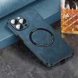 Luxury Magsafe Lens Protection PU Leather Case For iPhone - B@zzar Store